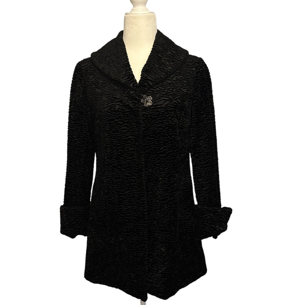 Anthropologie Odille Faux Persian Lamb Fur Coat